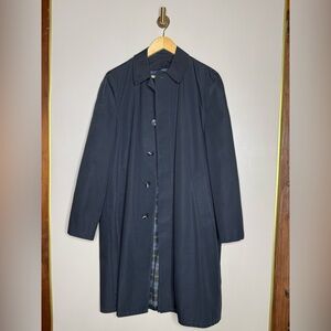Vintage All Weather Water Repellent Trench Coat Plaid Lined Classic